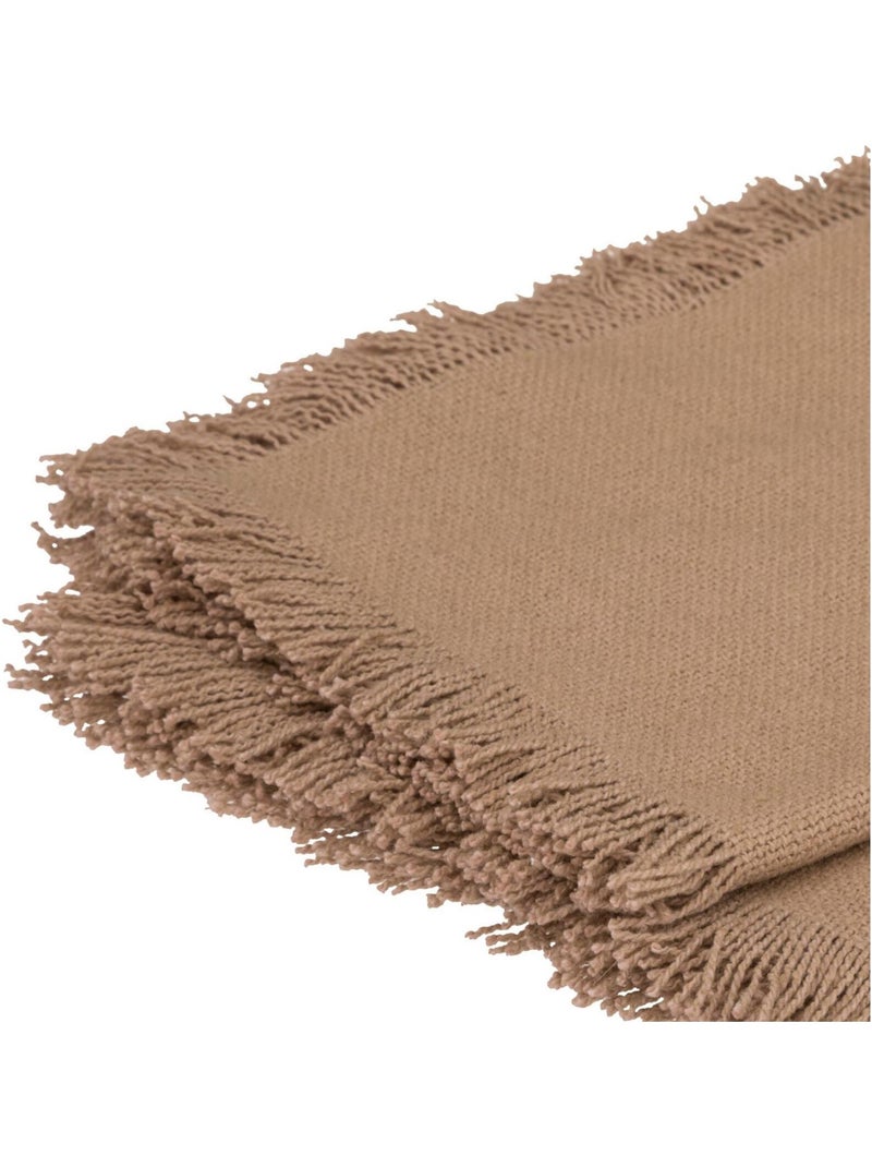 Serviette de table à franges x 2 Beige clair - Kiabi