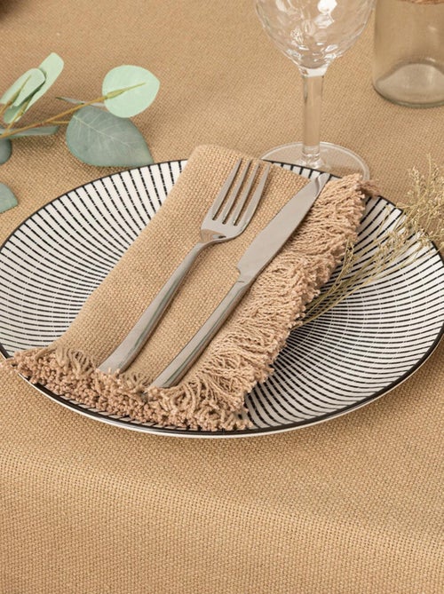 Serviette de table à franges x 2 - Kiabi