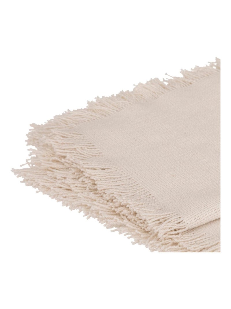 Serviette de table à franges x 2 Blanc - Kiabi