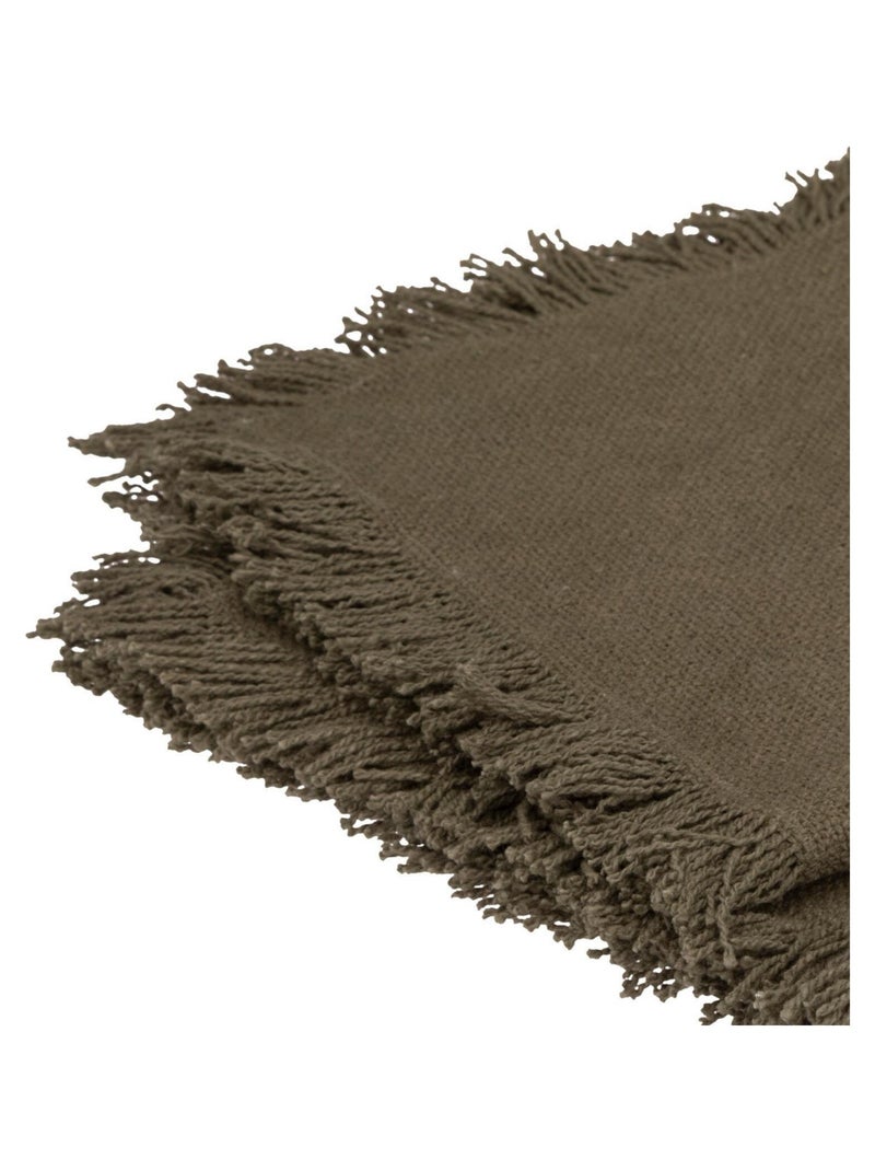Serviette de table à franges x 2 Kaki - Kiabi