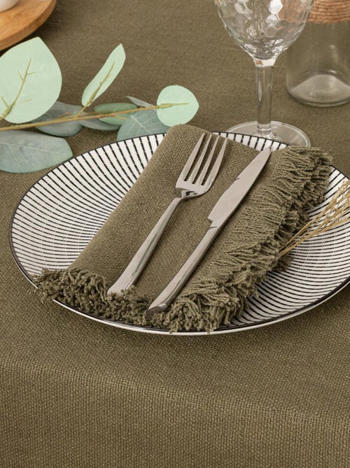 Serviette de table à franges x 2 - Kiabi