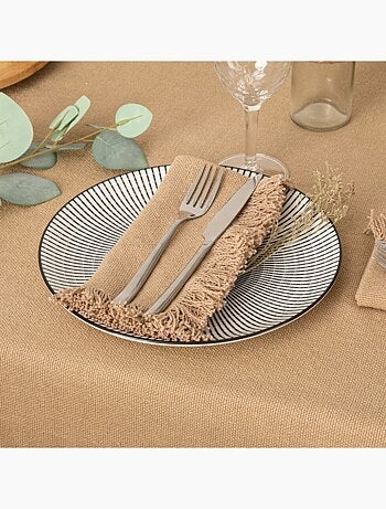 Serviette de table à franges x 2