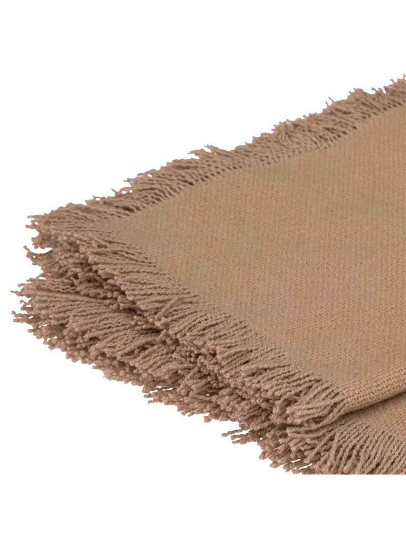 Serviette de table à franges x 2 Lin - Kiabi