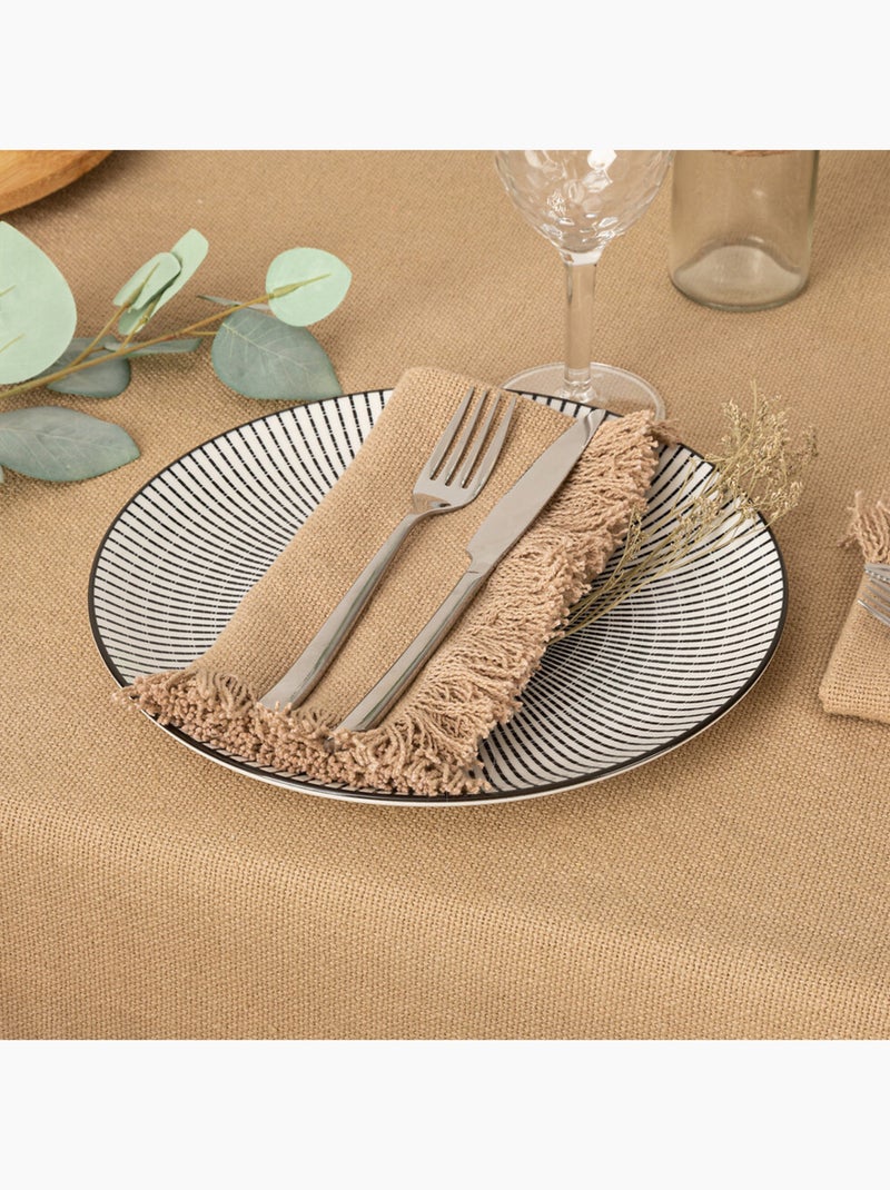 Serviette de table à franges x 2 Lin - Kiabi