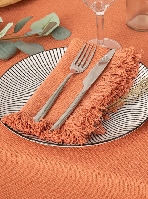 Serviette de table à franges x 2 - Kiabi
