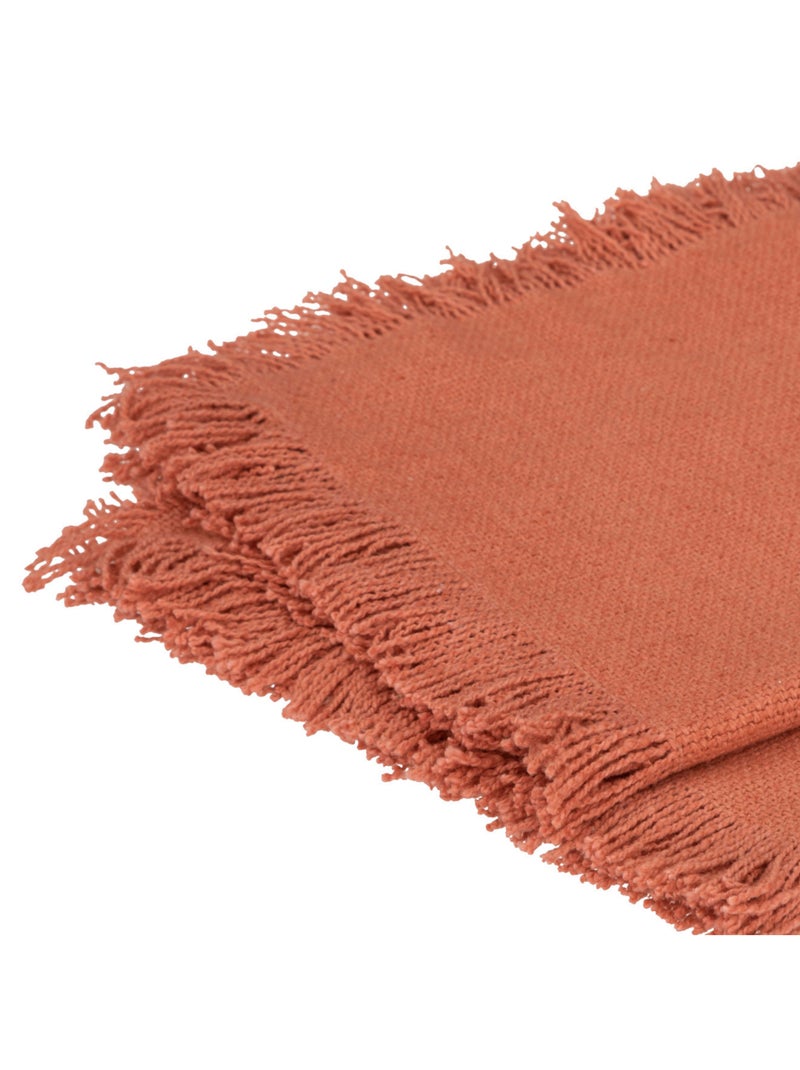 Serviette de table à franges x 2 Terracotta - Kiabi