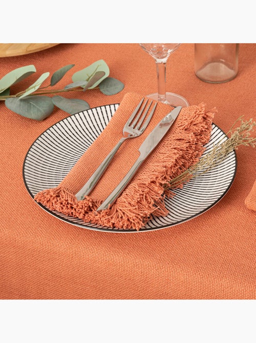 Serviette de table à franges x 2 - Kiabi