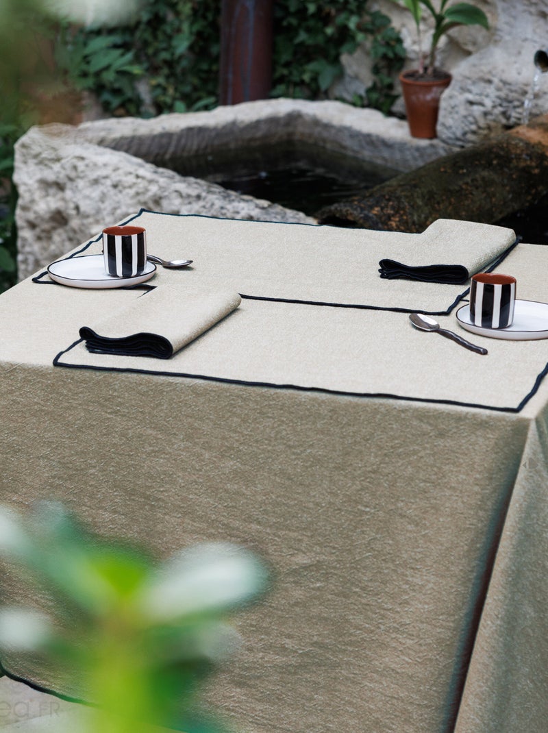 Serviette de table en coton HONO Beige foncé - Kiabi