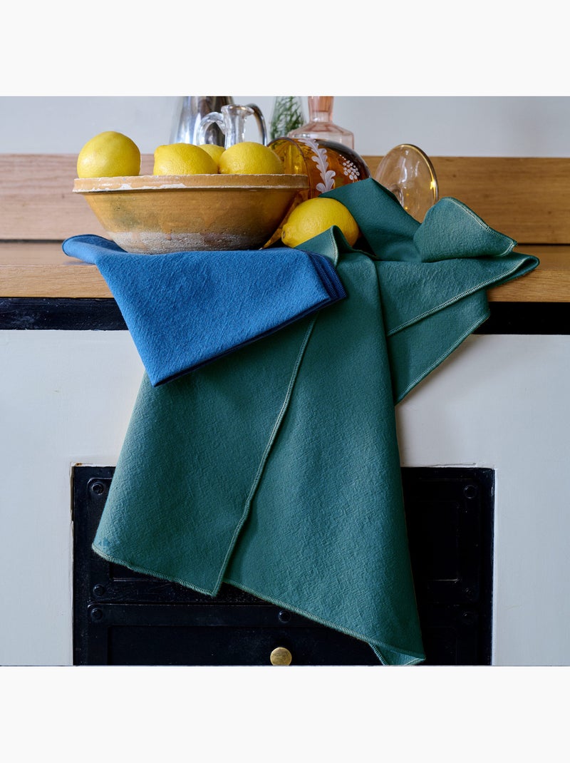 Serviette de table en coton HONO Bleu lagon - Kiabi