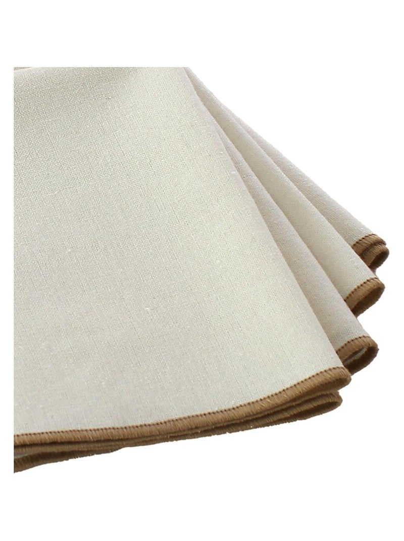 Serviette de table unie et bourdonnée Ecru - Kiabi
