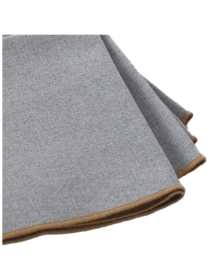 Serviette de table unie et bourdonnée Gris - Kiabi