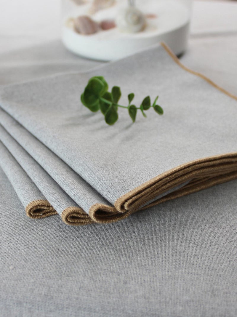 Serviette de table unie et bourdonnée Gris - Kiabi