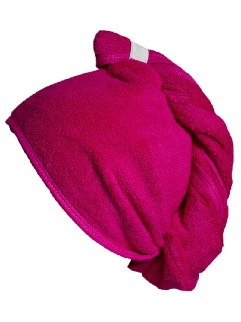 Serviette de tête éponge fermeture élastique TURBAN Rose fushia - Kiabi