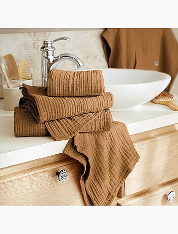 Serviette de toilette - quadruple gaze de coton 220 g/m² - gaia