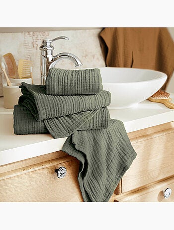Serviette de toilette - quadruple gaze de coton 220 g/m² - gaia