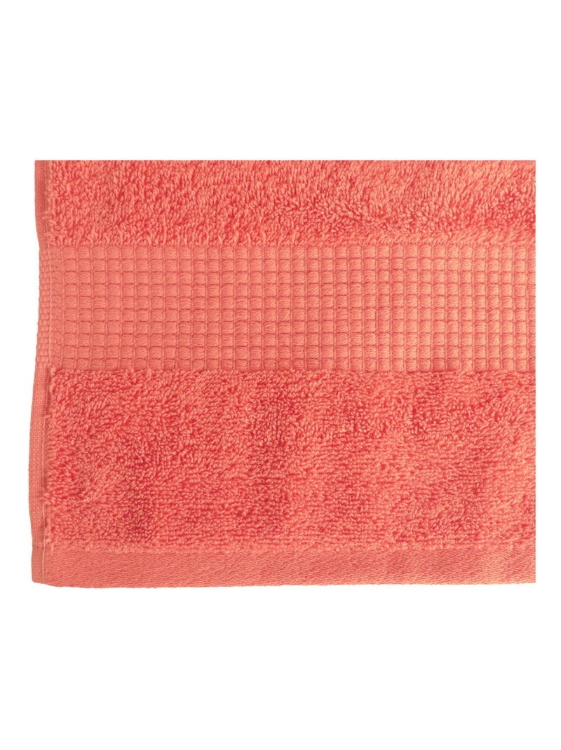 Serviette de Toilette 50 x 90 cm - 100% Coton - 450 gr/m2 Orange corail - Kiabi
