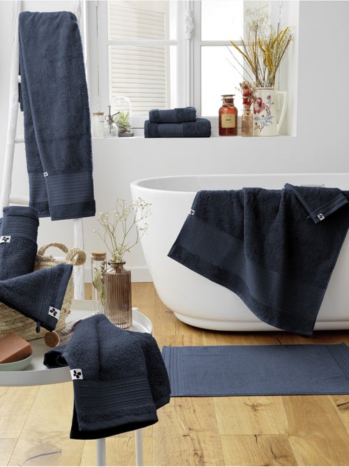 Serviette de toilette 50 x 90 cm GARANCE Bleu minuit - Kiabi Serviette de toilette 50 x 90 cm GARANCE Bleu minuit - Kiabi