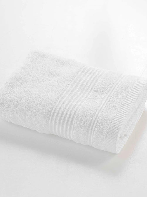 Serviette de toilette 50 x 90 cm Tendresse blanc - Kiabi