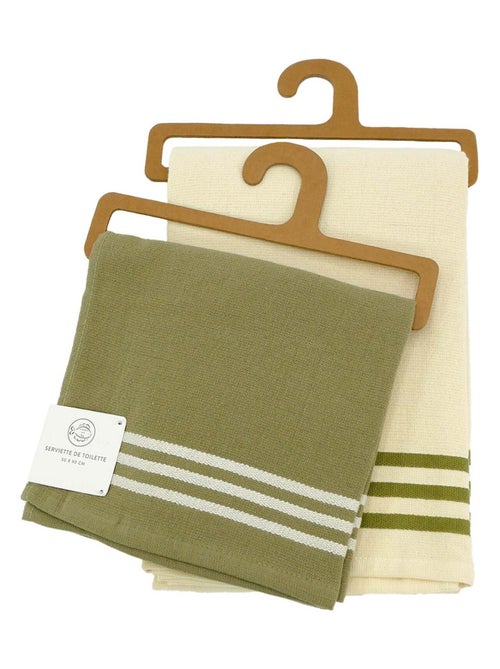 Serviette de toilette 50x90cm 300g/m² - Miami vert olive - Kiabi