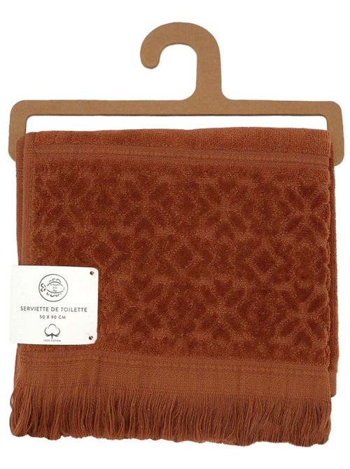 Serviette de toilette 50x90cm 355g/m² - Waffle blanc - Kiabi