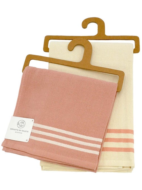 Serviette de toilette 50x90cm 355g/m² - Waffle blanc - Kiabi