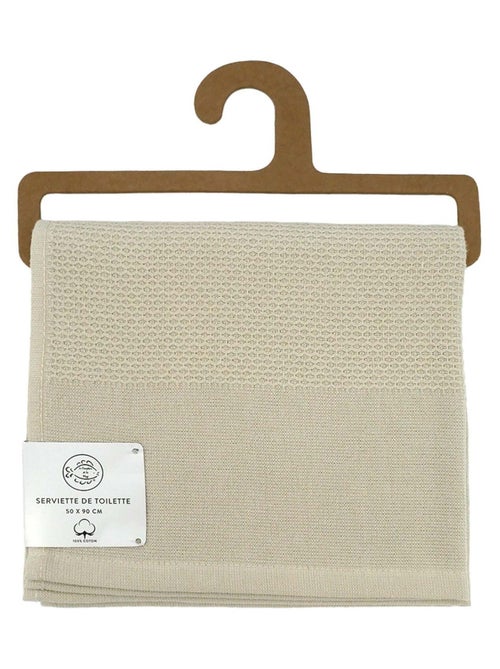 Serviette de toilette 50x90cm 355g/m² - Waffle lin - Kiabi