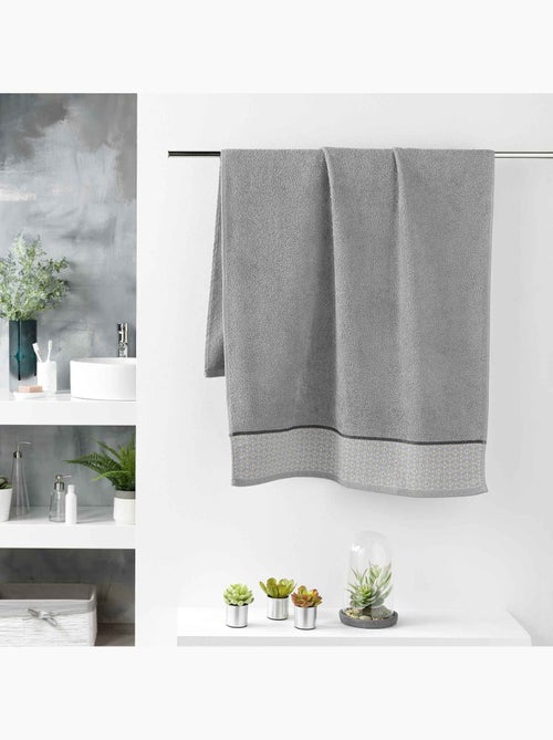 Serviette de toilette 70 x 130 cm Art-Chic Beline gris - Kiabi