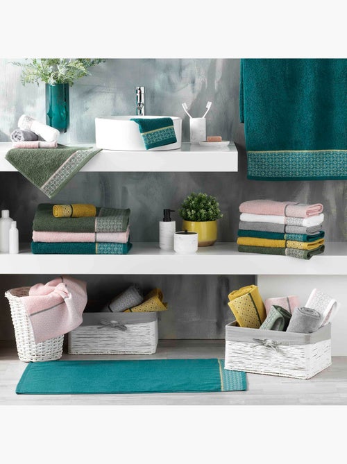 Serviette de toilette 70 x 130 cm Art-Chic Beline gris - Kiabi