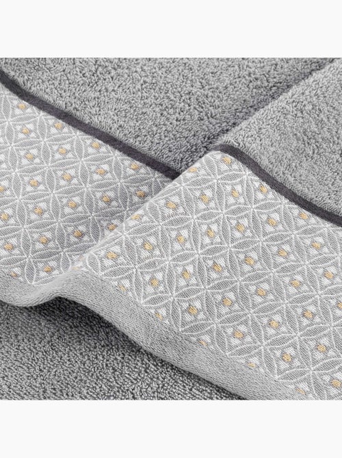 Serviette de toilette 70 x 130 cm Art-Chic Beline gris - Kiabi