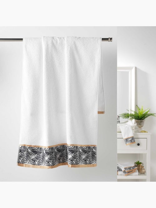 Serviette de toilette 70 x 130 cm Orbelles blanc - Kiabi