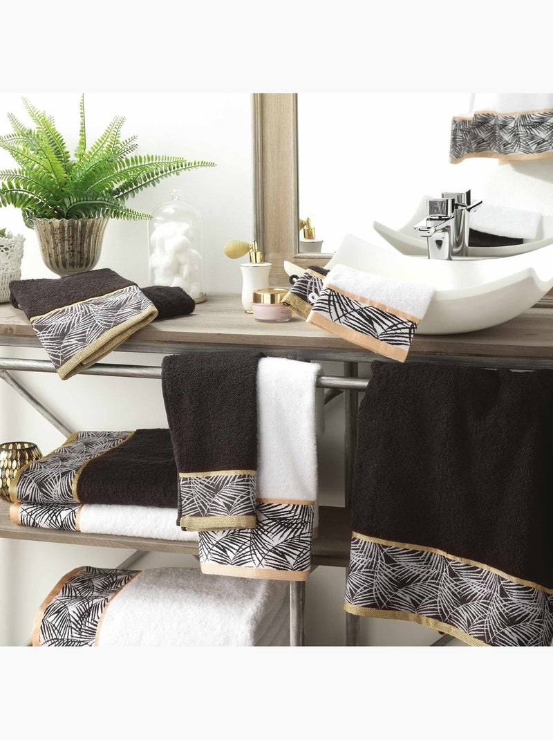 Serviette de toilette 70 x 130 cm Orbelles blanc Blanc - Kiabi