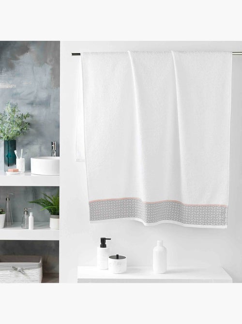 Serviette de toilette 90 x 150 cm Art-Chic Beline blanc - Kiabi