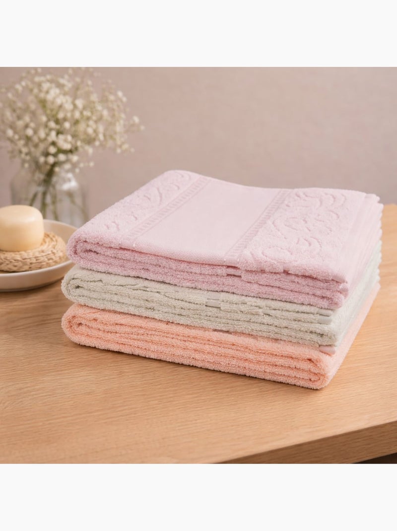 Serviette de toilette à broder éponge toile Aïda Saumon - Kiabi