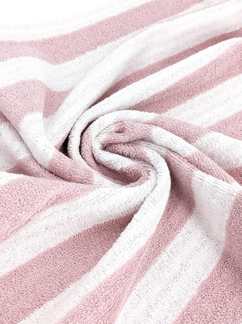 Serviette de toilette collection EFFICIENCE STRIPES Rose parme - Kiabi
