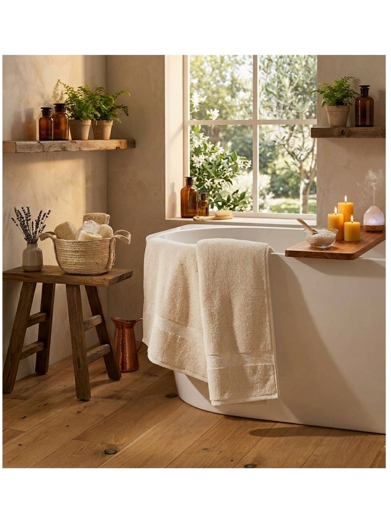 Serviette de toilette Collection Elegante Beige sable - Kiabi