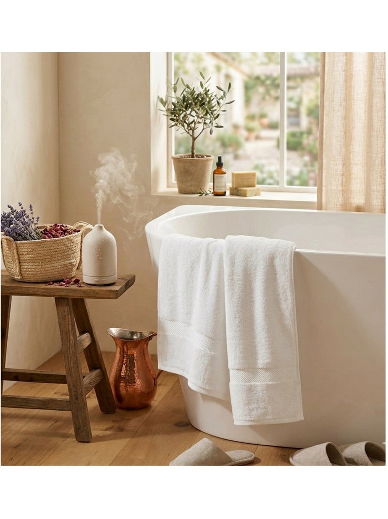 Serviette de toilette Collection Elegante Blanc - Kiabi