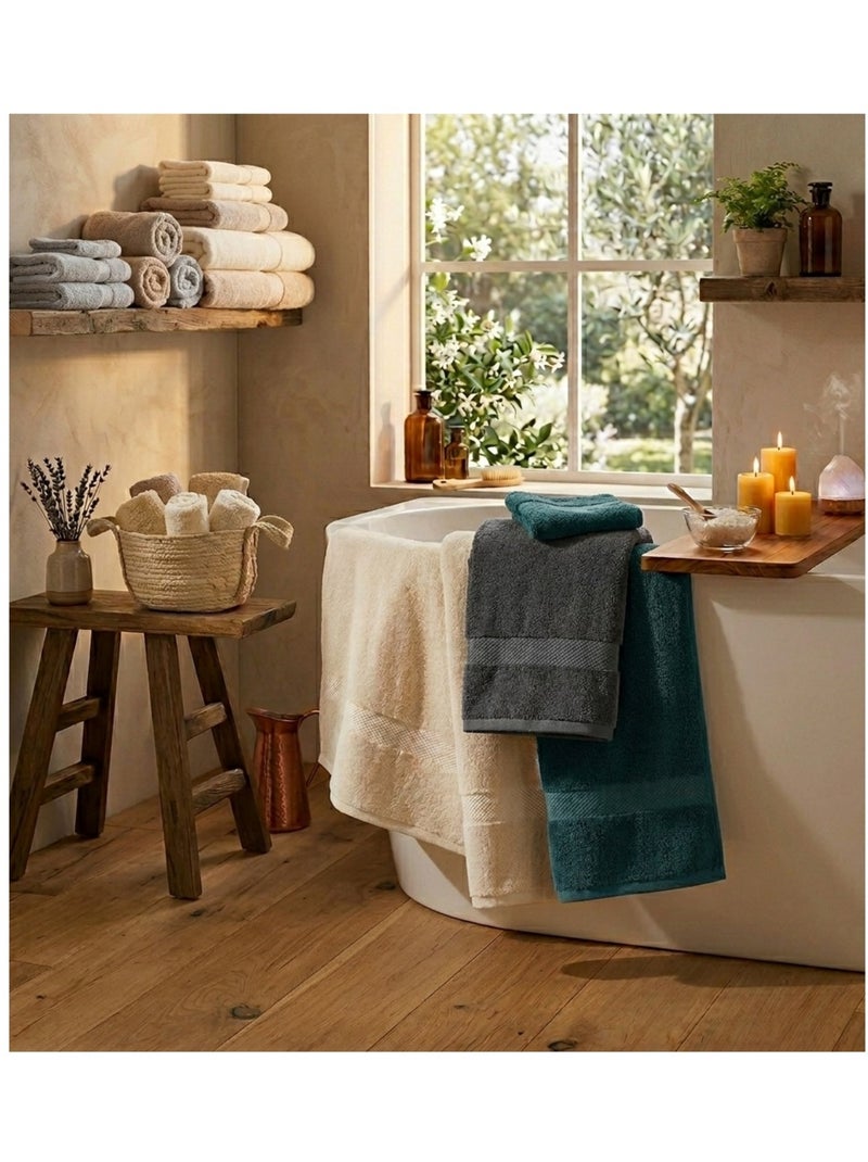 Serviette de toilette Collection Elegante Blanc - Kiabi