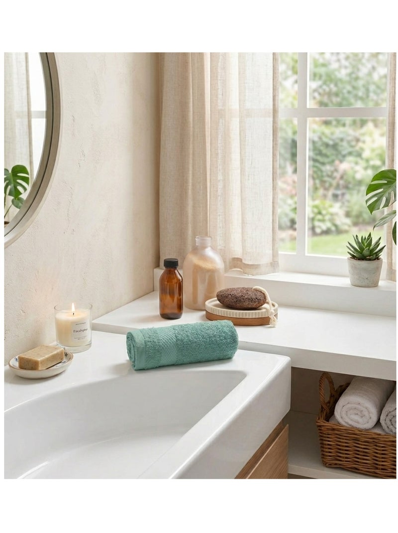 Serviette de toilette Collection Elegante Bleu céladon - Kiabi