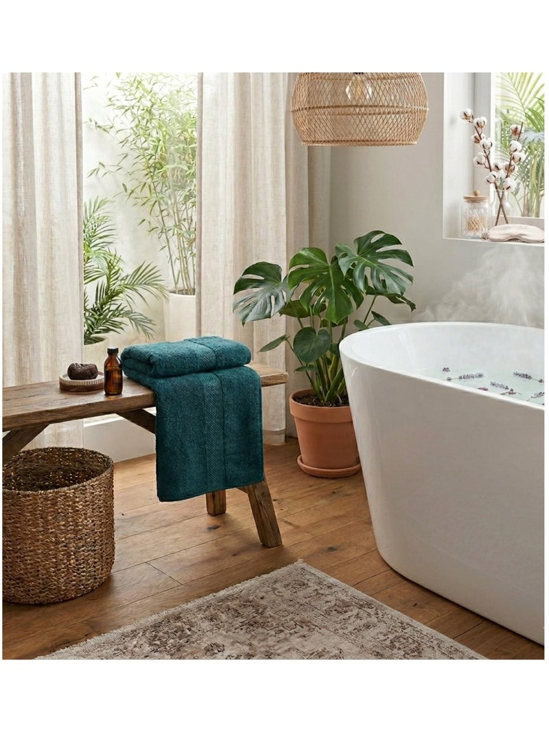 Serviette de toilette Collection Elegante Bleu - Kiabi
