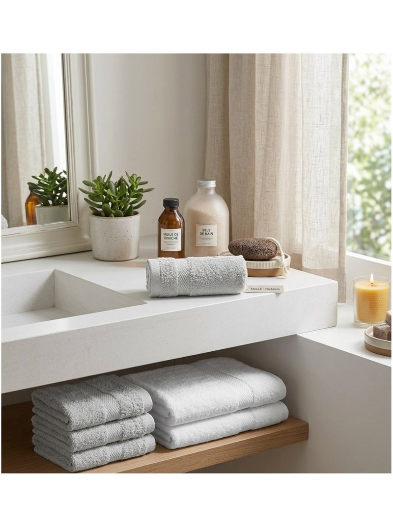 Serviette de toilette collection elegante Gris perle - Kiabi