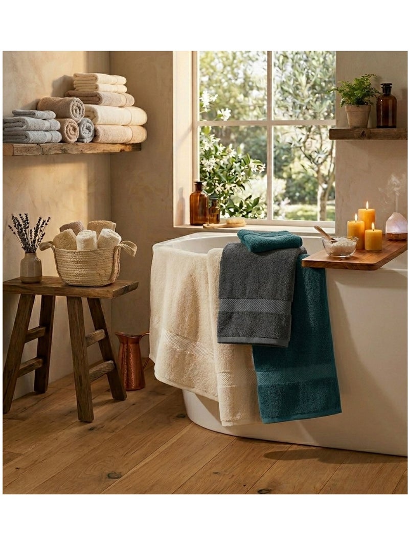 Serviette de toilette collection elegante Gris perle - Kiabi