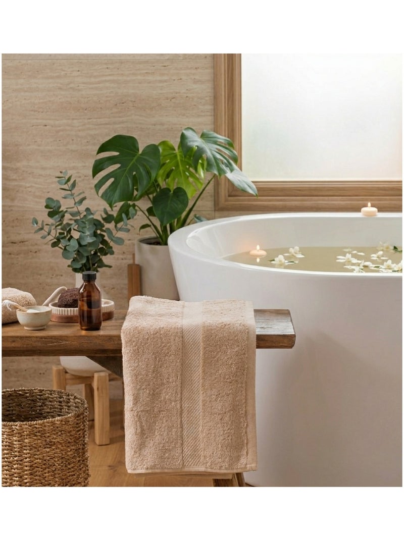 Serviette de toilette Collection Elegante Marron noisette - Kiabi