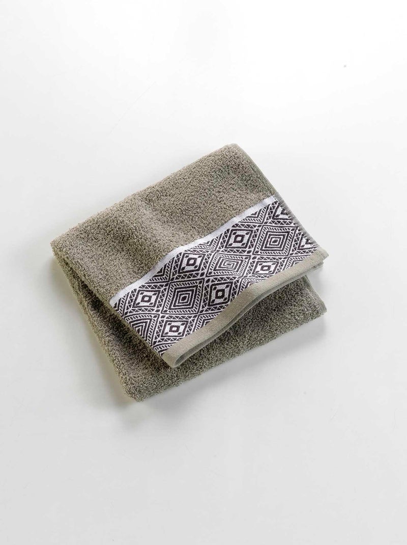 Serviette de toilette  Collection Ethnic Kaki - Kiabi