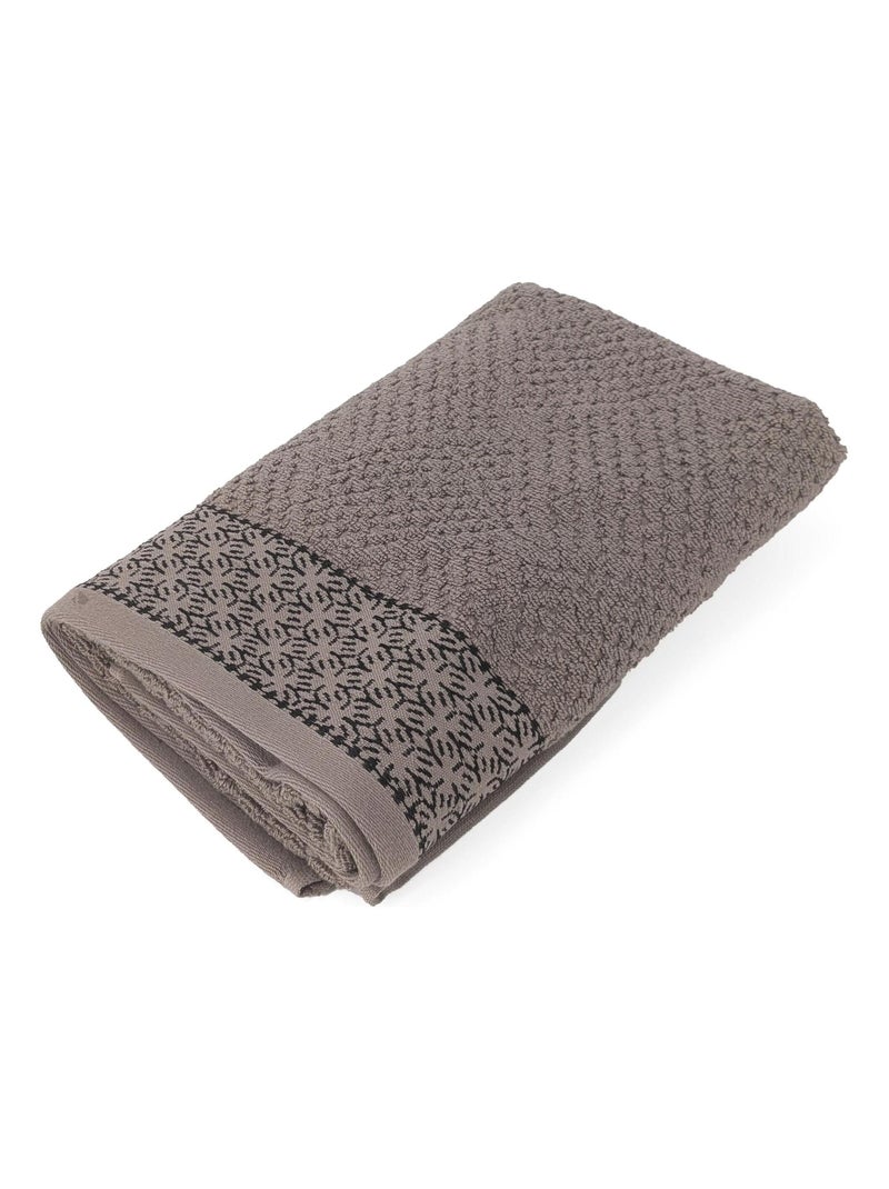 Serviette de toilette collection OSAKA Fleurs Marron - Kiabi