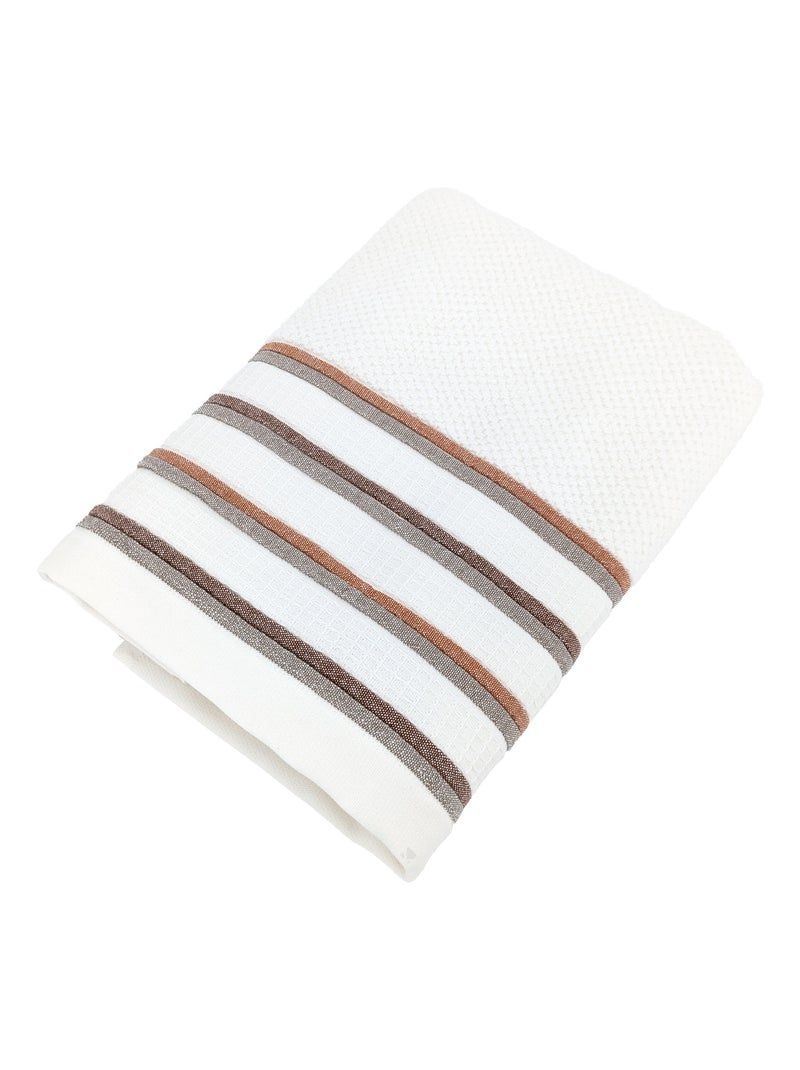 Serviette de toilette collection SERATA Blanc Jaune - Kiabi
