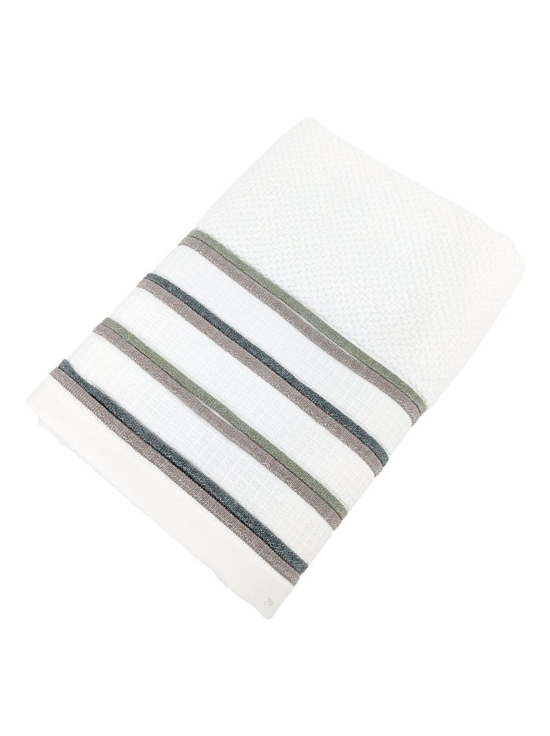 Serviette de toilette collection SERATA Blanc Vert - Kiabi