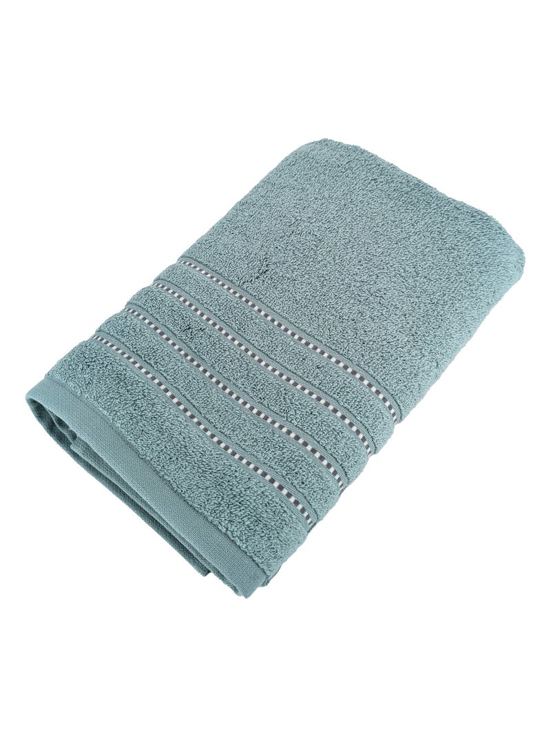 Serviette de toilette coton CHARM Bleu gris - Kiabi