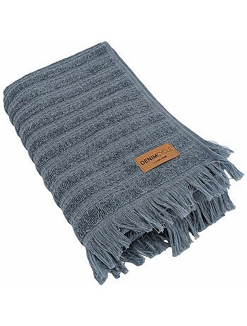 Serviette de toilette coton collection DENIM A rayures