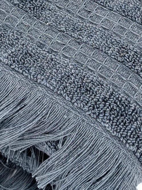 Serviette de toilette coton collection DENIM A rayures - Kiabi