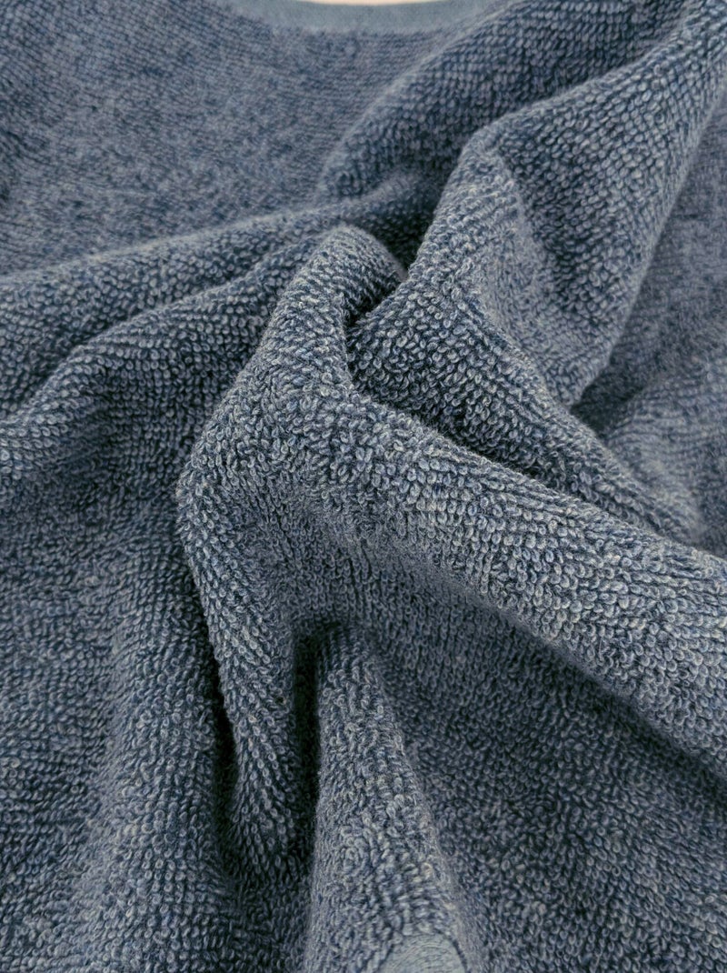 Serviette de toilette coton collection DENIM Géométrique Bleu foncé - Kiabi